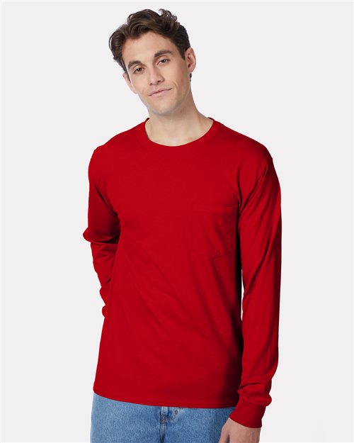 Unisex Heavyweight Blended Pocket Long Sleeve T-Shirt