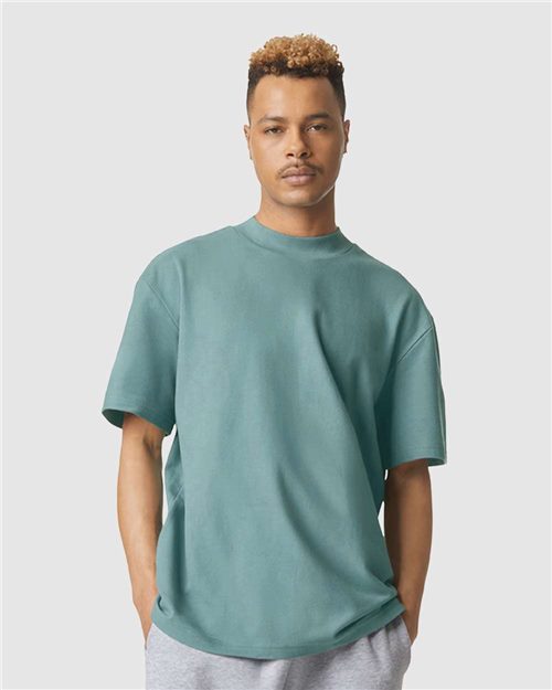 Unisex Heavyweight Pique Mock Neck T-Shirt