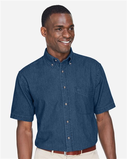 Unisex Cotton Denim Pocket Dress Shirt