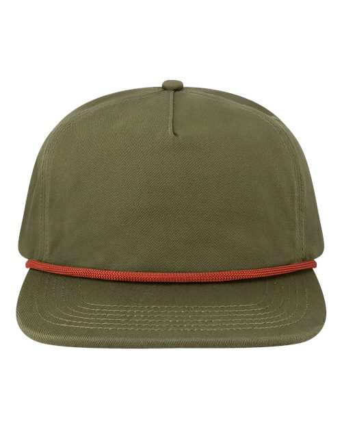 Unisex Mesh 6-Panel Flat Bill Mid-Profile Rope Hat