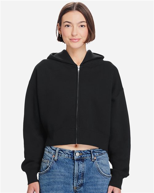 Ladies Blended Relaxed Pocket Full-Zip Hoodie