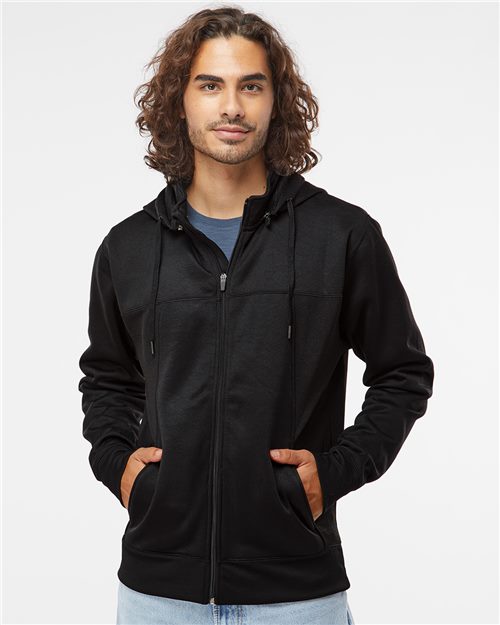 Unisex Blended Poly-Tech Pocket Full-Zip Hoodie