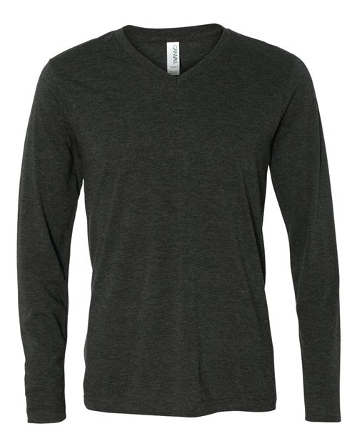 Unisex Blended V-Neck Long Sleeve T-Shirt