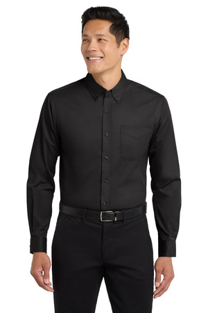 Unisex Cotton Easy Long Sleeve Pocket Dress Shirt